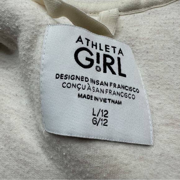 Athleta Girl So‎ Snug Cream Long Sleeve Sherpa Jacket w/ Thumbholes Size L Girls - Picture 7 of 11